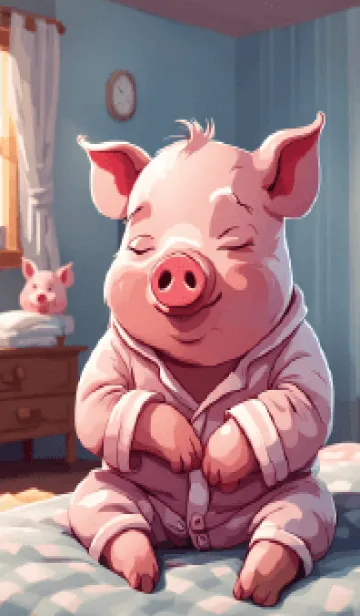 [LINE着せ替え] little pig sleeping theme (JP)の画像1