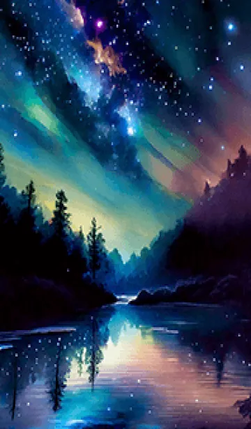 [LINE着せ替え] 綺麗な星空の夜景着せかえ#1048の画像1