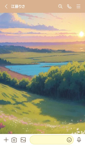 [LINE着せ替え] 田園風光-春の丘の草原 kk0qWの画像2