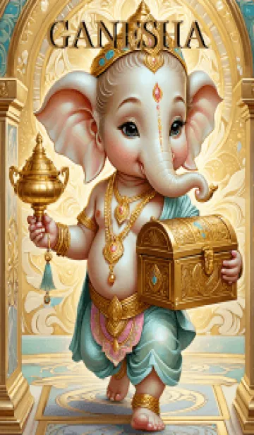 [LINE着せ替え] gold Ganesha_For Rich & Rich Theme (JP)の画像1