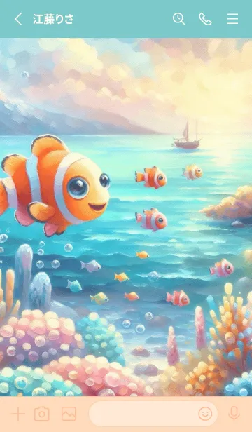 [LINE着せ替え] A group of little fish in the seaの画像2