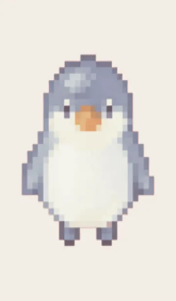 [LINE着せ替え] ペンギンのドット絵のきせかえ Brown 02の画像1