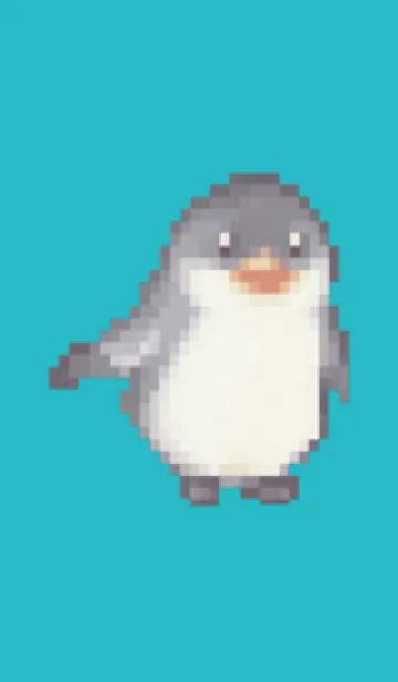 [LINE着せ替え] ペンギンのドット絵のきせかえ Green 06の画像1