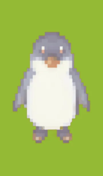 [LINE着せ替え] ペンギンのドット絵のきせかえ Green 03の画像1