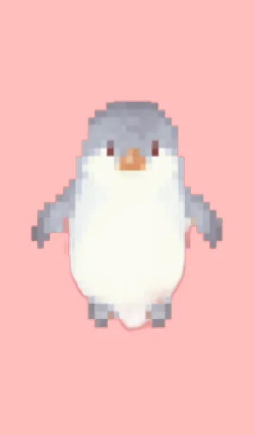 [LINE着せ替え] ペンギンのドット絵のきせかえ Pink 02の画像1