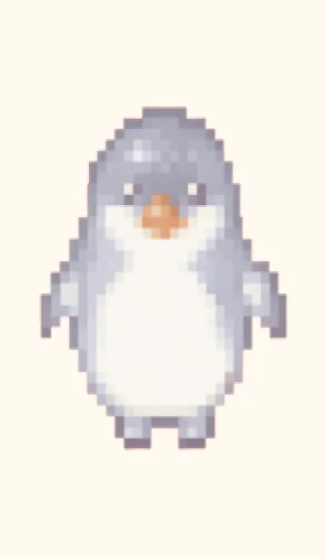 [LINE着せ替え] ペンギンのドット絵のきせかえ Brown 04の画像1