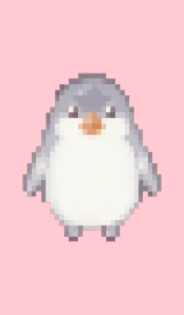 [LINE着せ替え] ペンギンのドット絵のきせかえ Pink 03の画像1