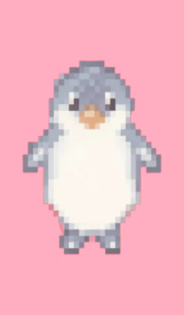 [LINE着せ替え] ペンギンのドット絵のきせかえ Pink 04の画像1