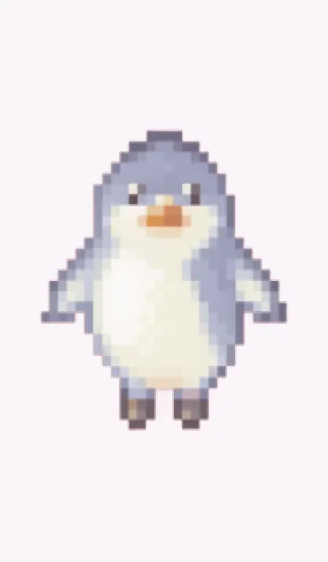 [LINE着せ替え] ペンギンのドット絵のきせかえ Purple 03の画像1