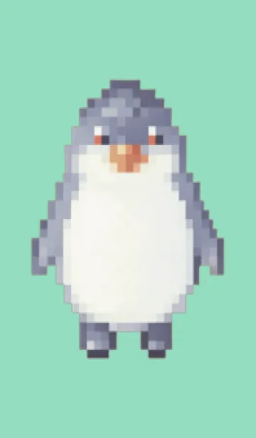 [LINE着せ替え] ペンギンのドット絵のきせかえ Green 05の画像1