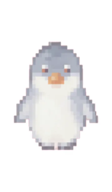 [LINE着せ替え] ペンギンのドット絵のきせかえ Green 04の画像1