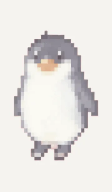 [LINE着せ替え] ペンギンのドット絵のきせかえ Brown 03の画像1