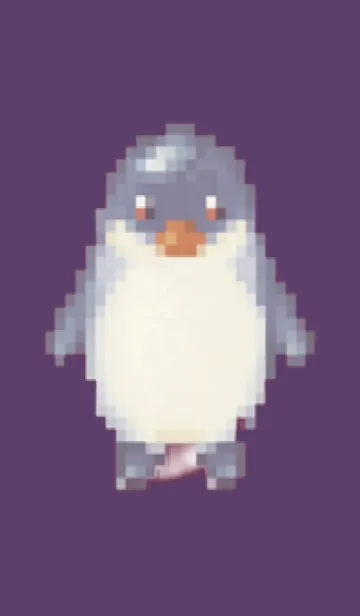 [LINE着せ替え] ペンギンのドット絵のきせかえ Purple 05の画像1