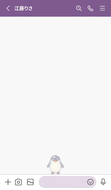 [LINE着せ替え] ペンギンのドット絵のきせかえ Purple 05の画像2