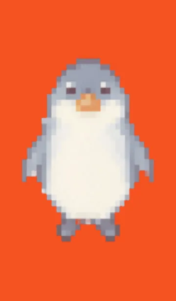 [LINE着せ替え] ペンギンのドット絵のきせかえ Red 05の画像1