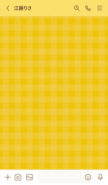 [LINE着せ替え] yellow チェック柄の画像2