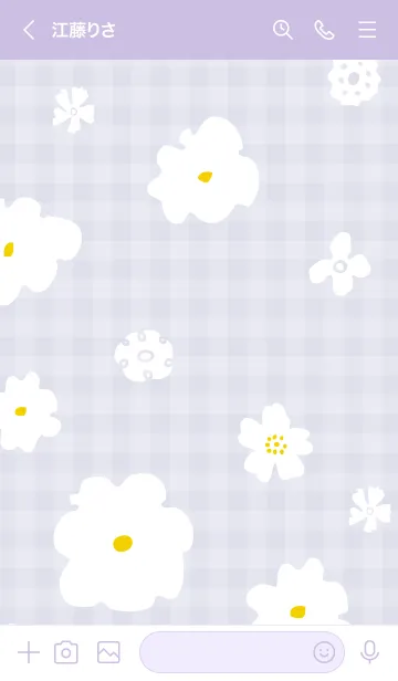 [LINE着せ替え] シンプル 大人 白い花2の画像2