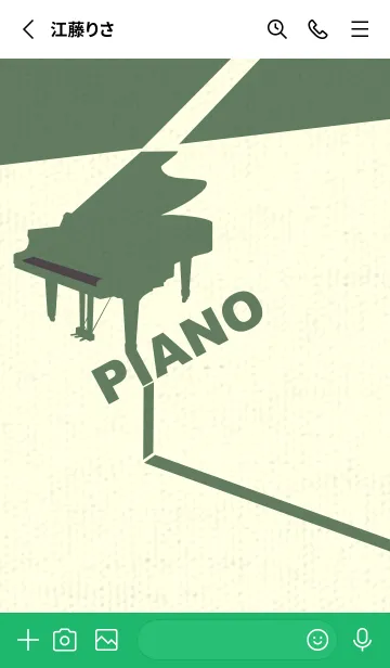 [LINE着せ替え] グランドピアノ  チャコールグレイの画像2