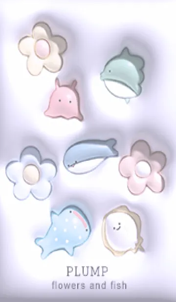 [LINE着せ替え] purple Plump flowers and fish 12_1の画像1