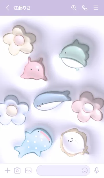[LINE着せ替え] purple Plump flowers and fish 12_1の画像2