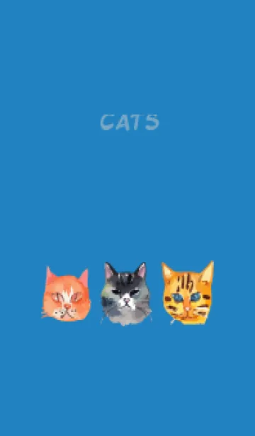 [LINE着せ替え] blue 猫の顔の画像1
