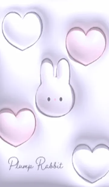 [LINE着せ替え] purple ふんわりウサギとハート12_1の画像1