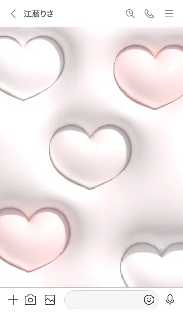 [LINE着せ替え] さくら色 ふわふわぷっくりハート04_1の画像2