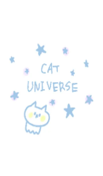 [LINE着せ替え] ねこねこ宇宙 6-2 星とねこねこ(ブルー)の画像1