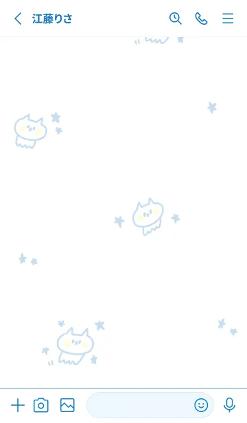 [LINE着せ替え] ねこねこ宇宙 6-2 星とねこねこ(ブルー)の画像2