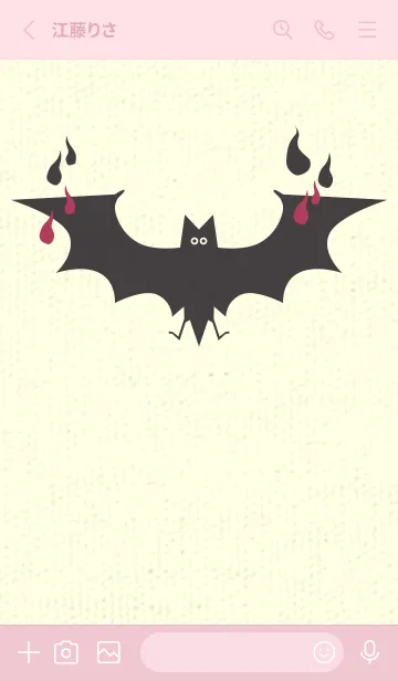 [LINE着せ替え] Yokai-オバケこうもり ワインレッドの画像2