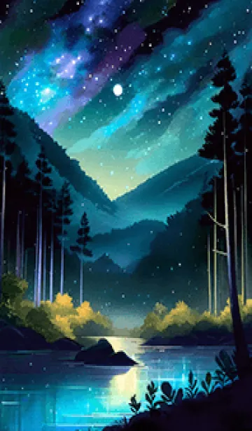 [LINE着せ替え] 綺麗な星空の夜景着せかえ#1067の画像1