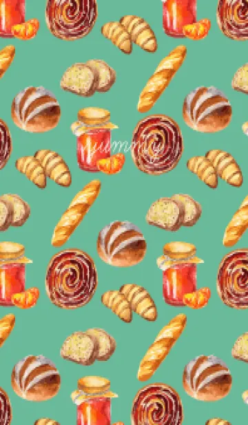 [LINE着せ替え] blue green 焼きたてパンの画像1