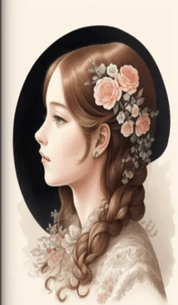 古典美女イラスト rz03tの着せ替えメイン画像