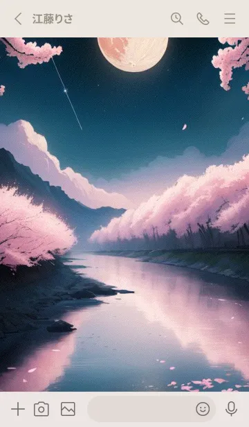 [LINE着せ替え] 夜に満開の桜 uerzDの画像2