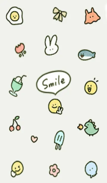 [LINE着せ替え] green simple smile icon07_1の画像1
