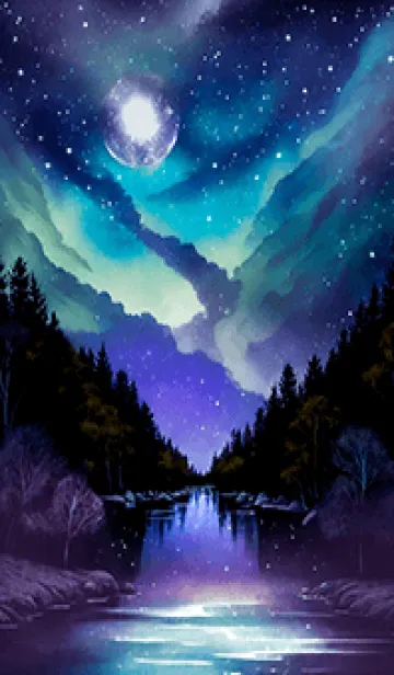 [LINE着せ替え] 綺麗な星空の夜景着せかえ#1070の画像1