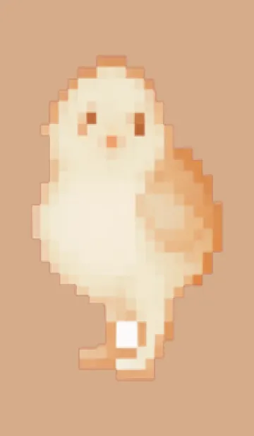 [LINE着せ替え] ヒヨコのドット絵のきせかえ Beige 02の画像1