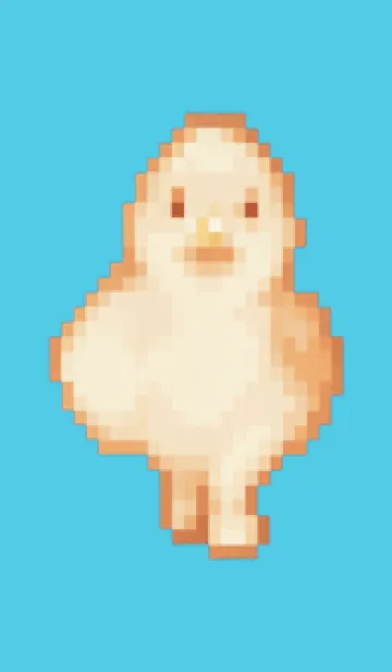 [LINE着せ替え] ヒヨコのドット絵のきせかえ Blue 03の画像1