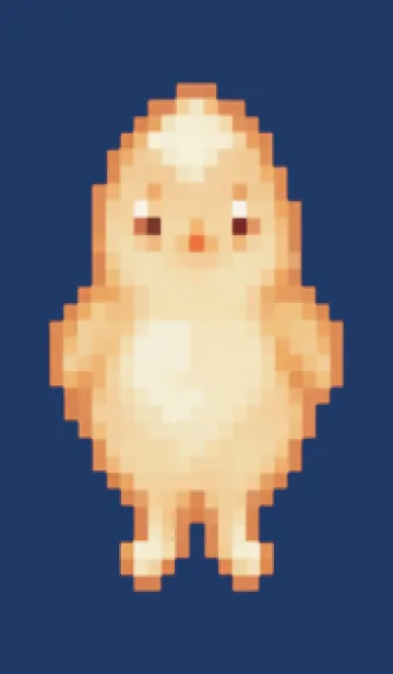 [LINE着せ替え] ヒヨコのドット絵のきせかえ Beige 05の画像1