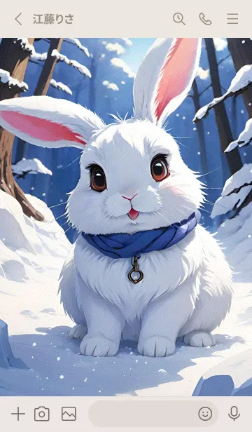 [LINE着せ替え] かわいいうさぎ RsgyCの画像2