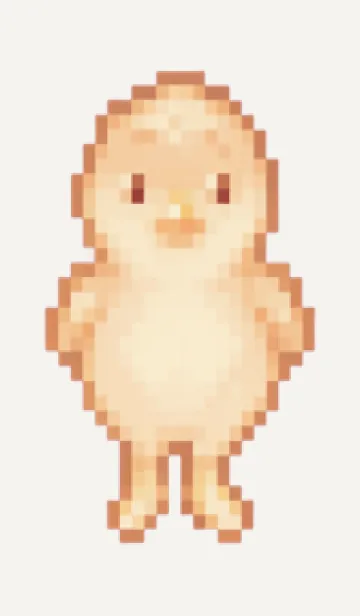 [LINE着せ替え] ヒヨコのドット絵のきせかえ Brown 03の画像1