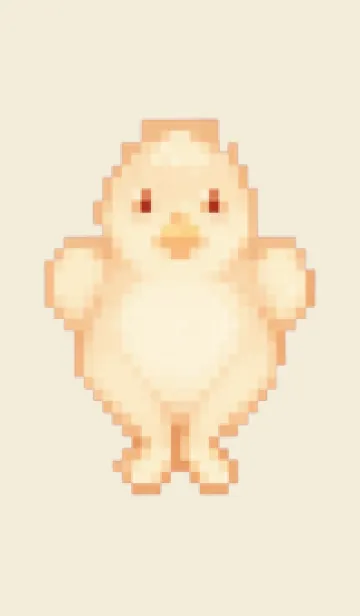 [LINE着せ替え] ヒヨコのドット絵のきせかえ Beige 03の画像1