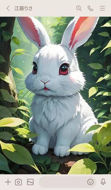 [LINE着せ替え] かわいいうさぎ 7VabGの画像2
