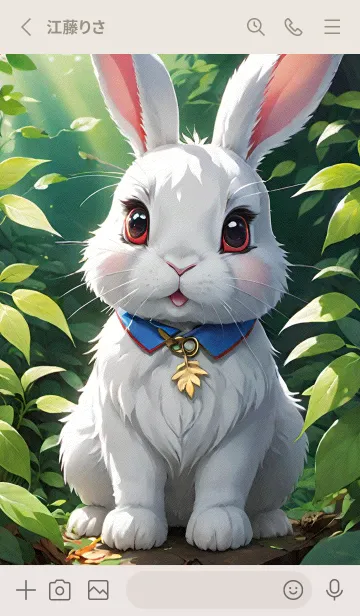 [LINE着せ替え] かわいいうさぎ PzHAFの画像2