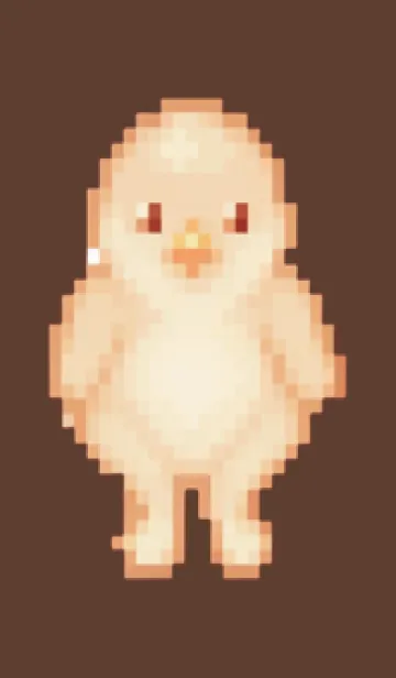 [LINE着せ替え] ヒヨコのドット絵のきせかえ Brown 01の画像1