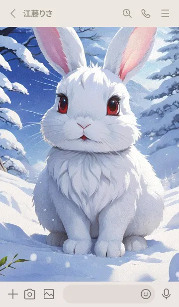 [LINE着せ替え] かわいいうさぎ kbxhtの画像2