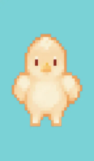 [LINE着せ替え] ヒヨコのドット絵のきせかえ Beige 04の画像1