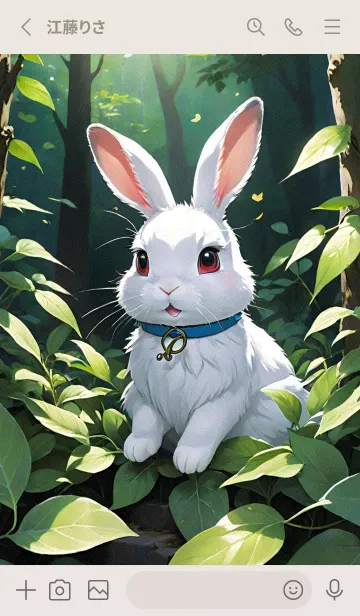 [LINE着せ替え] かわいいうさぎ mUQrdの画像2