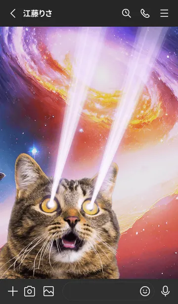 [LINE着せ替え] 【 宇宙猫 】目からビームverの画像2