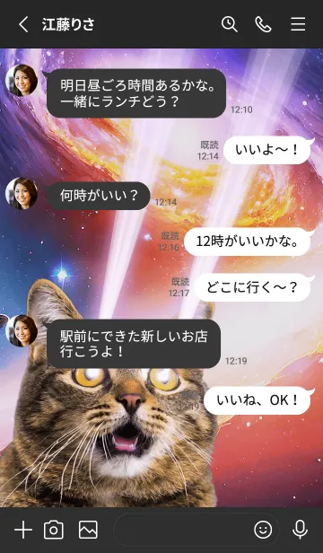 [LINE着せ替え] 【 宇宙猫 】目からビームverの画像3